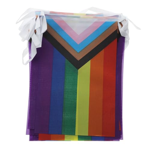 OFFSCH Pride Banner Regenbogen Wimpelkette Teiliges Dreieckige Flaggen aus Langlebigem Polyester für Lgbt Party Deko Wiederverwendbar Farbecht für Paraden und Feiern von OFFSCH