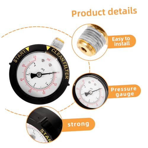 OFFSCH Professionelles Druckmessgerät mit Npt Gewinde für Pool Spa wasserfilter Langlebiges Manometer Edelstahl Präzise Ablesung Robustes Messgerät für Heimgebrauch von OFFSCH