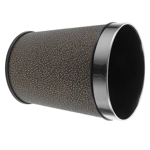 OFFSCH Mülleimer Badezimmer Mülleimer Retro Design Multifunktions aus Kunststoff und Leder Offenes Design Praktischer Abfalleimer für Schlafzimmer Abfallkorb für Toiletten von OFFSCH
