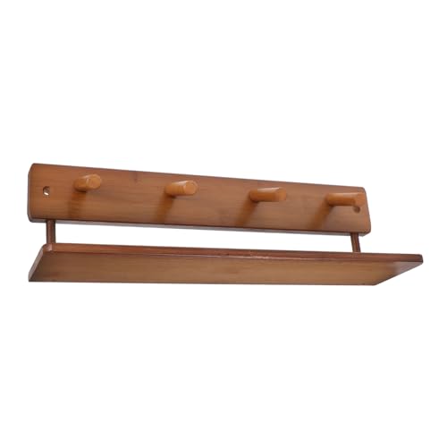 OFFSCH Rustikale Wandgarderobe aus Holz mit Ablage Platzsparend und Multifunktional Wandhakenleiste für Jacken Hüte Taschen für Schlafzimmer und Eingangsbereich von OFFSCH