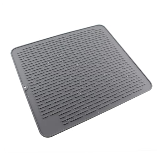 OFFSCH Silikon Abtropfmatte Dicke Geschirr Abtropfmatte mit Tiefen Rillen Strapazierfähiges Tableware Drying Pad für Küche Bar Restaurant für Obst Gemüse und Geschirr von OFFSCH