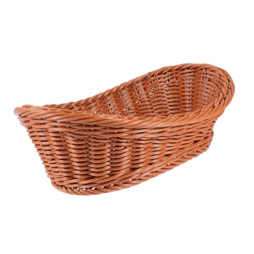 OFFSCH Simulation Rattan Obstkorb Klein Vielseitiger Aufbewahrungskorb für Küche Bäckerei und Haushalt Leichter Kompakter Mehrzweckkorb für Brot Obst und Snacks von OFFSCH
