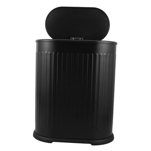 OFFSCH Slimer Kunststoff Mülleimer mit Pressdeckel Geruchsversiegelter Abfalleimer für Badezimmer Schlafzimmer Toilette Platzsparend Hygienisch Modernes Design für Enge Räume von OFFSCH