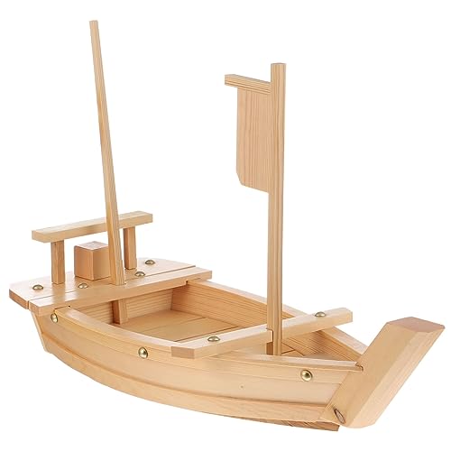 OFFSCH Sushi Boot Platte Aus Holz Große Sashimi Servierplatte Im Boot Design Für Restaurant Zuhause Und Buffets Für Sushi Dim Sum Und Desserts von OFFSCH