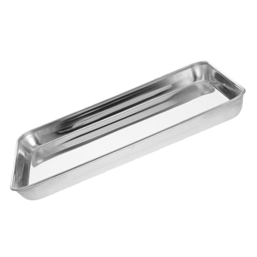 OFFSCH Tablett Aus Edelstahl Rechteckige Auflaufform Für Vorspeisen Restaurantteller Dessert-servierplatte Aus Metall 32 4 5 Cm Silber von OFFSCH