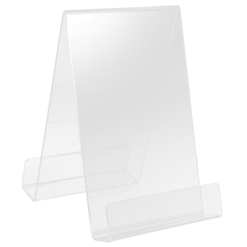 OFFSCH Transparenter Acryl Buchständer beidseitiges Display Regal mit Buchhalter und Handy Ständer Vielseitiger Organizer für Bücher Tablets Handy für Büro und Zuhause von OFFSCH