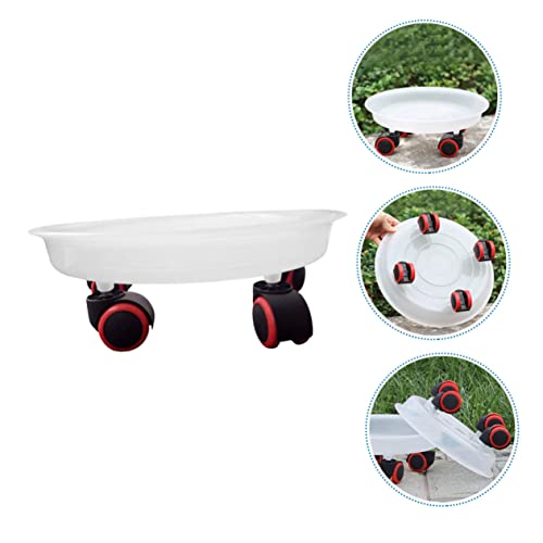 OFFSCH Weißer Pflanzenroller mit Universalrollen Verstärkter Blumentopf untersetzer Runde Blumentopf Basis Leicht zu Installieren und Bodenschonend Ø Tragfähig für Zimmer Gartenpflanzen von OFFSCH