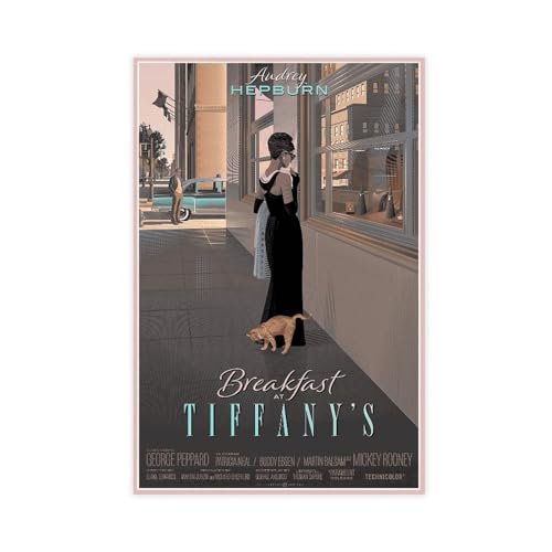 OffsuM Audrey Breakfast at Tiffany's Hepburn Poster (4) Retro Poster Metall Blechschild Chic Art Retro Eisen Malerei Bar Menschen Höhle Cafe Familie Garage Poster Wanddekoration 30 x 45 cm von OFFSUM