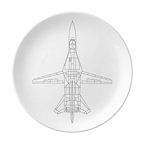 Dekoratives Porzellanteller im Flugzeug-Militär-Stil, Salver-Geschirr von OFFbb-USA