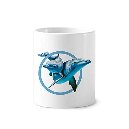 Delphin Mutter-Kind-Zahnputzbecher mit Kreis und Kreuzung, Cerac-Ständer Delphin Mutter-Kind-Zahnputzbecher mit Kreis und Kreuzung, Cerac-Ständer von OFFbb-USA