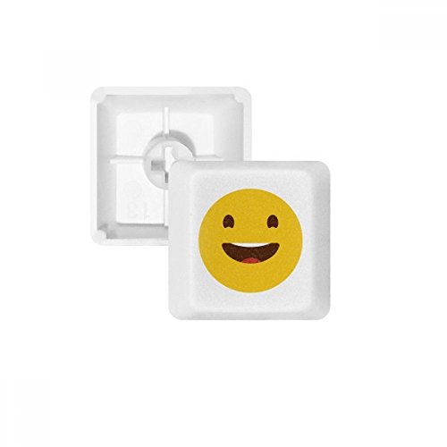 Happy Laugh Yellow Cute Online Emoji PBT Tastenkappen für mechanische Tastatur, Weiß Mehrfarbig Mehrfarbig R2 von OFFbb