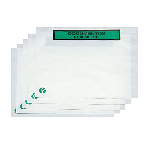 Dokumententaschen aus transparentem Papier zum Versenden von Paketen mit Selbstklebeverschluss, einfach und robust, 175 x 135 mm Beutel für sichere Verpackung, 500 Stück von OFITURIA