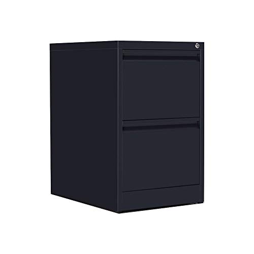 OFITURIA ® Archivador Metálico Organizativo De Oficina Negro Con 2 Cajones para Carpetas DIN A4 Y Folio, Documentos Con Llave, 62 X 46 X 72 von OFITURIA