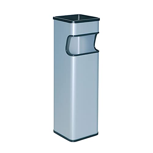 OFITURIA Cenicero Papelera de Pie y Pared para Exterior Metálico 24 litros Color Plata Recoge Colillas Extraíble en Negro OFITURIA Cenicero Papelera de Pie y Pared para Exterior Metálico 24 litros Color Plata Recoge Colillas Extraíble en Negro von OFITURIA