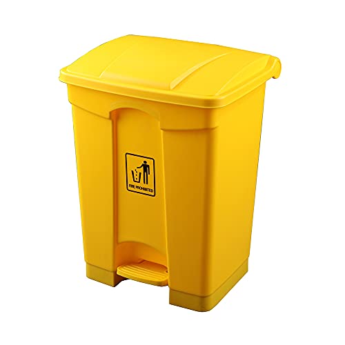 OFITURIA Cubo de Basura con Pedal Contenedor para Residuos de Polietileno Multiusos Capacidad 68 litros Color Amarillo von OFITURIA