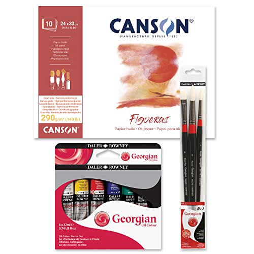 OFITURIA Kit Block Canson mit 10 Blatt à 290 g, Löwe Starter-Georgian mit 6 Farbtuben à 22 ml und 3 Pinsel-Set von Georgian mit langem Griff, ideal für Löwe - Opituria OFITURIA Kit Block Canson mit 10 Blatt à 290 g, Löwe Starter-Georgian mit 6 Farbtuben à 22 ml und 3 Pinsel-Set von Georgian mit langem Griff, ideal für Löwe - Opituria von OFITURIA