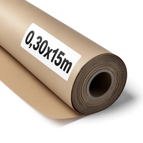 OFITURIA Naturbraunes Kraftpapier 70 g/m² – Rolle 0,30×15 m – Pack mit 6 Rollen – Recyclingpapier für Verpackungen, Basteln und Dekoration – Reißfest – Geeignet für Acryl- und Ölfarben OFITURIA Naturbraunes Kraftpapier 70 g/m² – Rolle 0,30×15 m – Pack mit 6 Rollen – Recyclingpapier für Verpackungen, Basteln und Dekoration – Reißfest – Geeignet für Acryl- und Ölfarben von OFITURIA