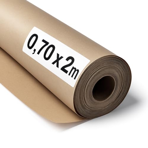 OFITURIA Naturbraunes Kraftpapier 70 g/m² – Rolle 0,70×2 m – Pack mit 3 Rollen – Recyclingpapier für Verpackungen, Basteln und Dekoration – Reißfest – Geeignet für Acryl- und Ölfarben OFITURIA Naturbraunes Kraftpapier 70 g/m² – Rolle 0,70×2 m – Pack mit 3 Rollen – Recyclingpapier für Verpackungen, Basteln und Dekoration – Reißfest – Geeignet für Acryl- und Ölfarben von OFITURIA
