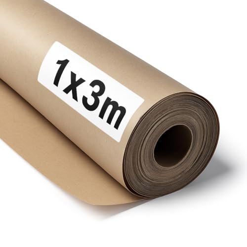 OFITURIA Naturbraunes Kraftpapier 70 g/m² – Rolle 1×3 m – Pack mit 3 Rollen – Recyclingpapier für Verpackungen, Basteln und Dekoration – Reißfest – Geeignet für Acryl- und Ölfarben OFITURIA Naturbraunes Kraftpapier 70 g/m² – Rolle 1×3 m – Pack mit 3 Rollen – Recyclingpapier für Verpackungen, Basteln und Dekoration – Reißfest – Geeignet für Acryl- und Ölfarben von OFITURIA