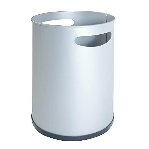 OFITURIA Papelera de Interior Metálica Capacidad 12 litros Color Plata con Asas Ideal para Escritorio y Oficina von OFITURIA