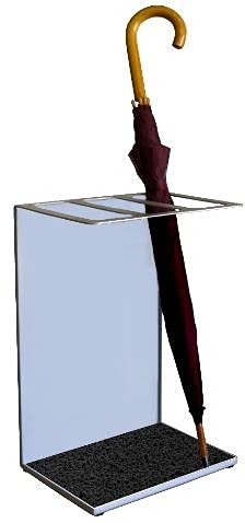 OFITURIA Paragüero Decorativo Metálico Color Plata Soporte para Paraguas Con Alfombrilla Recoge Aguas Capacidad Hasta 12 Paraguas von OFITURIA