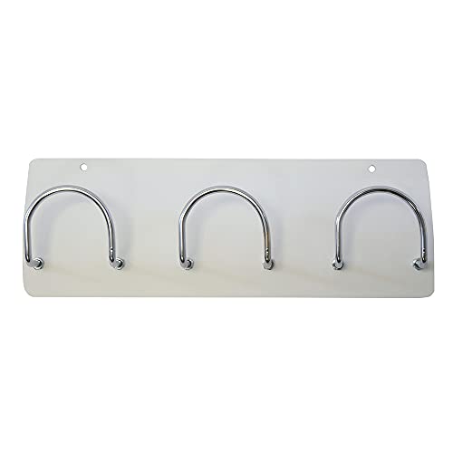 OFITURIA Perchero de Pared Colgador de Ropa Metálico Color Plata con 3 Colgadores Cromados von OFITURIA