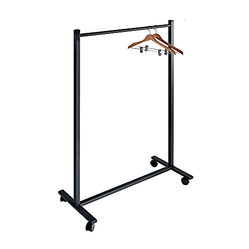 OFITURIA Vestidor Portátil con Ruedas Burro Perchero de Ropa Resistente Metálico Color Negro Capacidad hasta 25 Perchas Apto Parquet von OFITURIA