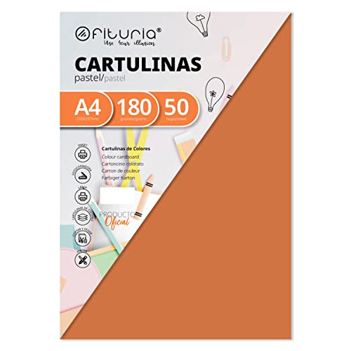Pack 50 Cartulinas Color Marron Claro Tamaño A4 180g von OFITURIA