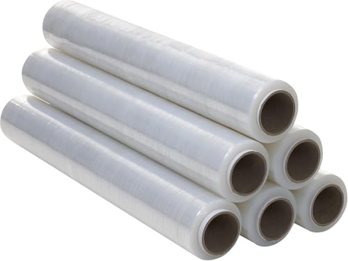 Transparente Plastikfolie für die Verpackung, transparent, für industrielle Verpackung, 0,5 x 300 m, Rolle, dehnbar, manuell und elastisch. - Ofituria (6 Stück) von OFITURIA