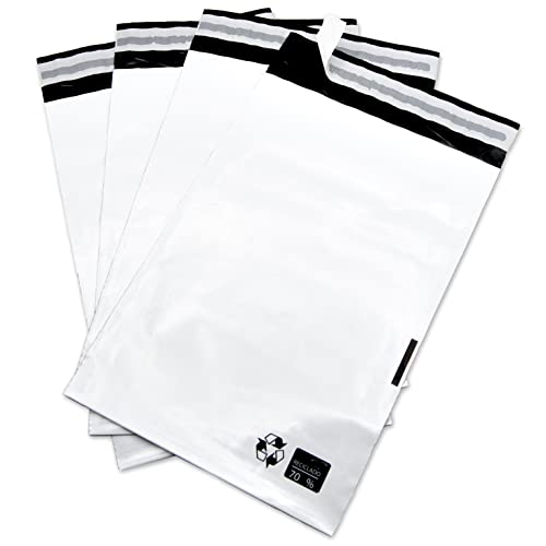 Versandtaschen, Plastikumschläge zum Versand von Kleidung, Schuhe, Zubehör usw. Plastiktüte Weiß beständig und sicher, Verpackungsbeutel für Versand - Ofituria (100 Stück, 350x450x50+40mm) von OFITURIA