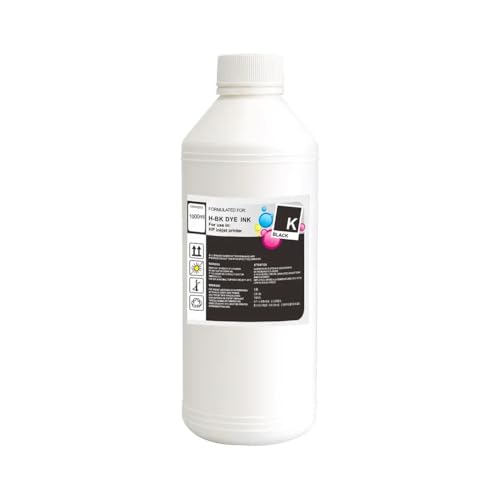 OFKSEWPA 250 ml 500 ml 1000 ml Universal Nachfüllfärbetinte -Set kompatibel mit verschiedenen Tintenstrahldruckern Multi -Color -Tinte(1000ml Black) von OFKSEWPA