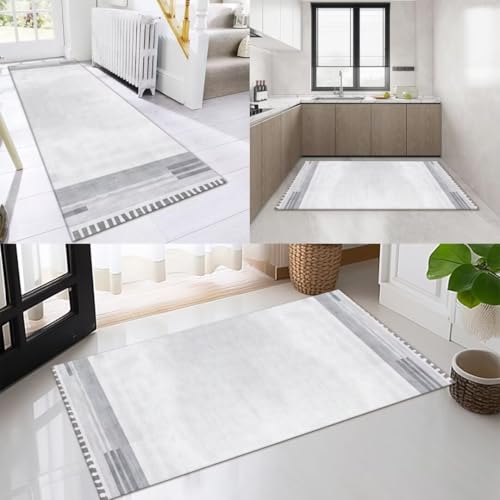 OFOFNG Läufer Flur Küche Waschbar rutschfest 90x400cm Modern Grau Weiß Lang Küchenteppich Flurteppich Teppich Fur Korridor Wohnzimmer Schlafzimmer Meterware Anpassbar OFOFNG Läufer Flur Küche Waschbar rutschfest 90x400cm Modern Grau Weiß Lang Küchenteppich Flurteppich Teppich Fur Korridor Wohnzimmer Schlafzimmer Meterware Anpassbar von OFOFNG