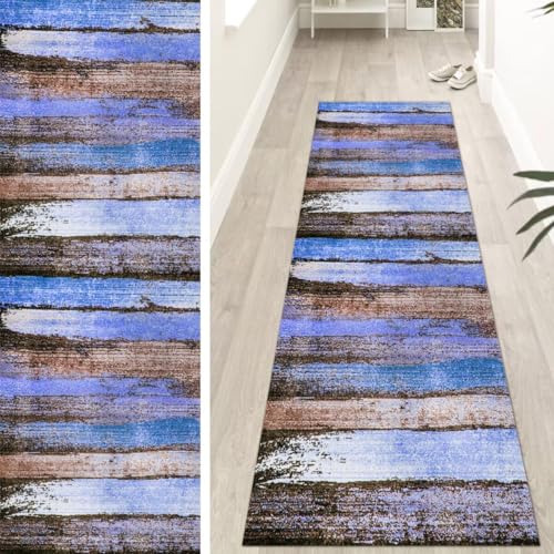 OFOFNG Läufer Flur Küche Waschbar rutschfest Lang 80x500cm Abstrakt Braun Küchenteppich Flurteppich Teppich Fur Korridor Wohnzimmer Schlafzimmer Meterware Anpassbar von OFOFNG