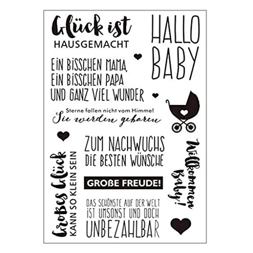 OFUNGO Clear Stamps Deutsch-Silikonstempel Set Deutschl, Silikonstempel Sprüche Silikon Stempel für DIY Karte Scrapbooking Basteln, Deutsch Geburtstag, Hochzeit, Weihnachten (6) von OFUNGO