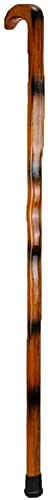 Natürliche hölzerne Mitarbeiter Wanderstange Trekking Pole Offset Cane, Holzrohr Ältere Holz Cane Lange Griff Bambus Zauberstab Walker Geschenk Haltbar for Senioren Geschenk (Farbe: Bamboostyle) von OFUNGO