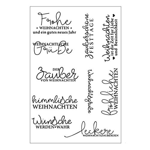 OFUNGO Clear Stamps Deutsch-Silikonstempel Set Deutschl, Silikonstempel Sprüche Silikon Stempel für DIY Karte Scrapbooking Basteln, Deutsch Geburtstag, Hochzeit, Weihnachten (1) von OFUNGO