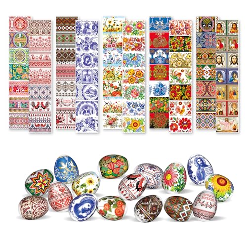 Egg Wraps Easter Set - Thermo Easter Egg Shrink Wrappers for Pysanka - Traditional Egg Sleeves Easter - Ukrainian Easter Egg Decorating Kit, 10 Pcs Egg Wraps Easter Set - Thermo Easter Egg Shrink Wrappers for Pysanka - Traditional Egg Sleeves Easter - Ukrainian Easter Egg Decorating Kit, 10 Pcs von OFXDD