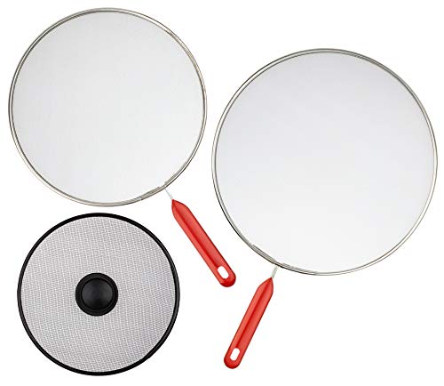 Fettspritzschutz für Bratpfanne – 3er-Set: 20,8 cm, 25,4 cm, 29,2 cm – Küche Kochen Speck Öl Bildschirm – Bratpfanne Spritzschutz Abdeckung für Herdplatten Pfannen von OFXDD