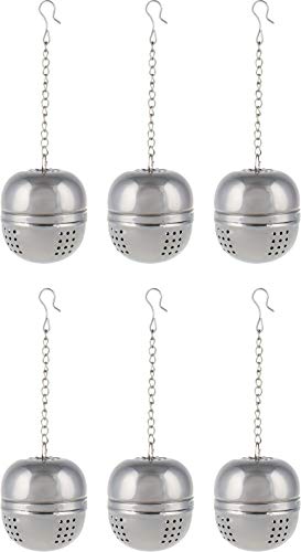 Japanisches Tee-Ei aus Metall, 6 Stück, chinesische Tee-Käfig-Kugeln spülmaschinenfest – großer Edelstahl-Tee-Steeper für Wasserkocher Japanisches Tee-Ei aus Metall, 6 Stück, chinesische Tee-Käfig-Kugeln spülmaschinenfest – großer Edelstahl-Tee-Steeper für Wasserkocher von OFXDD