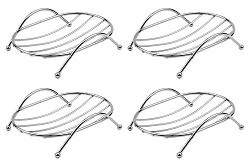 OFXDD Seifenschale aus Metall, Chrom, 4 Stück, Draht, Edelstahl, Seifenhalter für Dusche, Badewannenschale für Seife von OFXDD