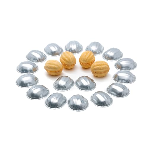 OFXDD Walnuss-Plätzchenform zum Backen – Gebäck Oreshki Form 24 Stück – Oreshki Maker Mini Metallform – Gebäck Keks Nüsse Set – Antihaft-Keksform für süße Nüsse, 5 x 4,5 cm von OFXDD