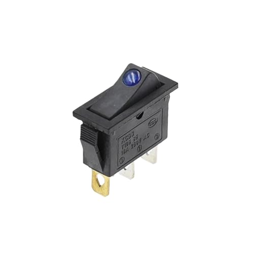 1 Stück KCD3 Wippschalter 2 Positionen 3-poliger Geräteschalter mit Beleuchtung 16A 250V / 20A 125V(Blue cat eye) von OFYPCURI