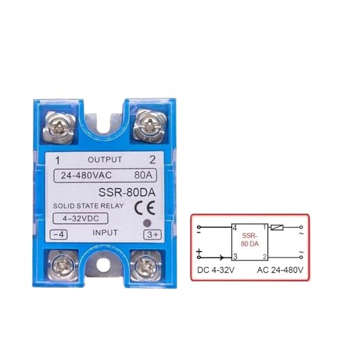 1 Stück SSR Weißes oder blaues Gehäuse Einphasen-Halbleiterrelaismodul for PID-Temperaturregelung DD DA SSR-25DA SSR-40DA SSR-40DD(80DA Blue) von OFYPCURI