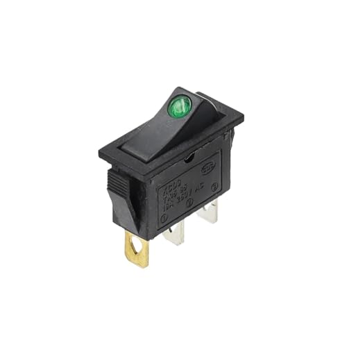 10er-Pack KCD3 Wippschalter 2-Positionen 3-polig elektrische Ausrüstung mit Licht 16A 250V / 20A 125V AC(Green cat eye) von OFYPCURI