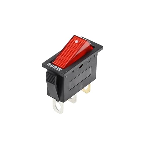 10er-Pack KCD3 Wippschalter 2-Positionen 3-polig elektrische Ausrüstung mit Licht 16A 250V / 20A 125V AC(Red light 800W) von OFYPCURI