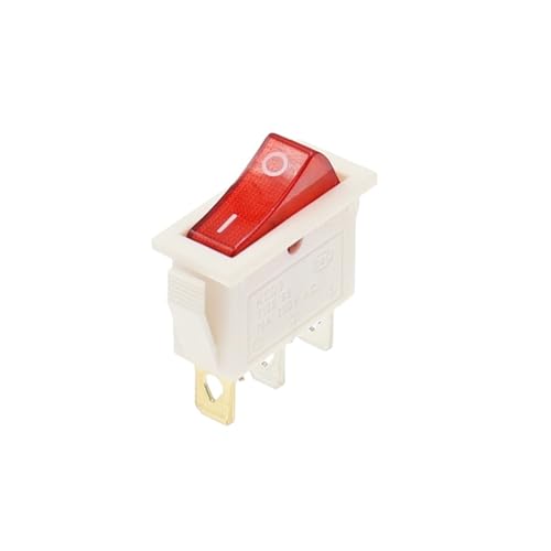 10er-Pack KCD3 Wippschalter 2-Positionen 3-polig elektrische Ausrüstung mit Licht 16A 250V / 20A 125V AC(White red light) von OFYPCURI