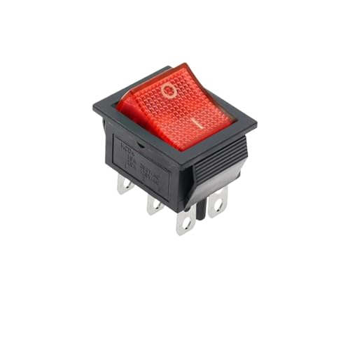 10er-Pack KCD4 Wippschalter 2-Positionen 4/6-polig mit Lichtstromversorgung 16A 250VAC/20A 125VAC(6Pin Red Light) von OFYPCURI