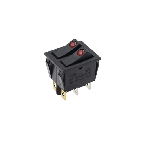 10er-Pack KCD6 16A 250V AC Wippschalter Boottyp 6-polig mit Licht KCD8 20A125V(6Pin Red Cat Eye) von OFYPCURI