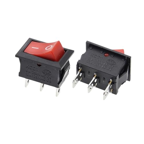 10er-Pack Schalter KCD1 15 * 21mm 2-polig Bootstyp 6A 250V 10A 125V 15X21(3Pin Red) von OFYPCURI
