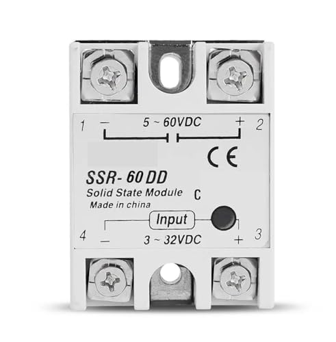 1er-Pack Halbleiterrelaismodul DC-DC Einphasig SSR 60A 80A 100A Strom 3-32V 5V 12V DC bis 5-60V DC Last ohne Abdeckung(SSR-60DD) von OFYPCURI